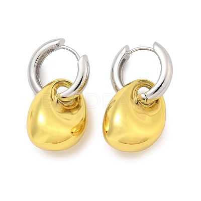 Nuggets Brass Hoop Earrings for Women EJEW-U057-06B-03GP-1