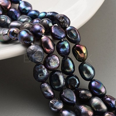 Dyed Natural Cultured Freshwater Pearl Beads Strands PEAR-P062-28F-1