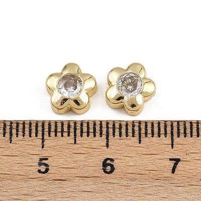 Brass Micro Pave Cubic Zirconia Beads KK-A269-56G-1