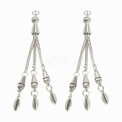 Tibetan Style Alloy Feather Tassel Big Pendants FIND-YW0003-92A-1