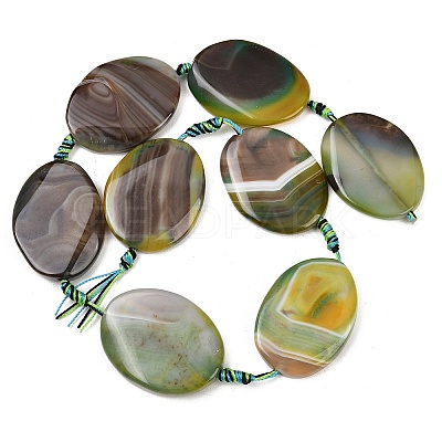 Natural Banded Agate Beads Strands G-P605-L02-04-1