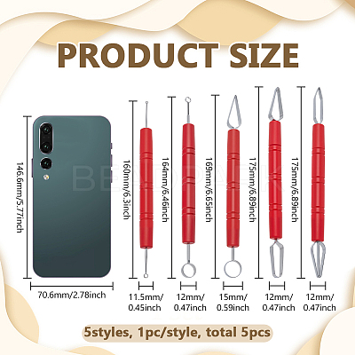5Pcs 5 Styles 420 Stainless Steel Clay Sculpting Tool DIY-FG0008-16-1