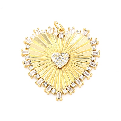 Brass Micro Pave Cubic Zirconia Pendants X-KK-D325-61G-04-1