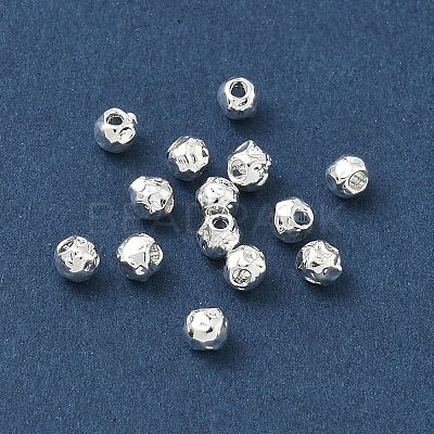 304 Stainless Steel Hammered Round Spacer Beads SA-CBA37BC-01D-S-1
