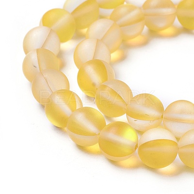 Synthetic Moonstone Beads Strands G-F142-6mm-10-1