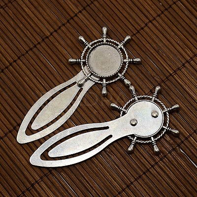 18mm Clear Domed Glass Cabochon Cover for Antique Silver DIY Alloy Portrait Helm Bookmark Making DIY-X0119-AS-NR-1