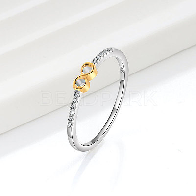 925 Sterling Silver Micro Pave Clear Cubic Zirconia Finger Rings FS-WG81B24-05-1