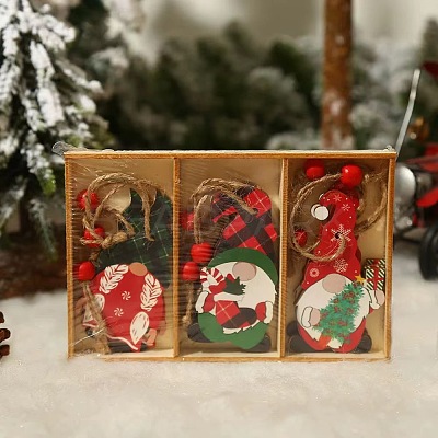 Christmas Wooden Gnome Box Set Pendant Decoration XMAS-PW0001-165A-1