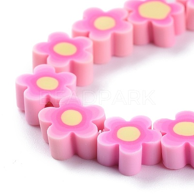 Handmade Flower Polymer Clay Beads Strands CLAY-M003-07E-1