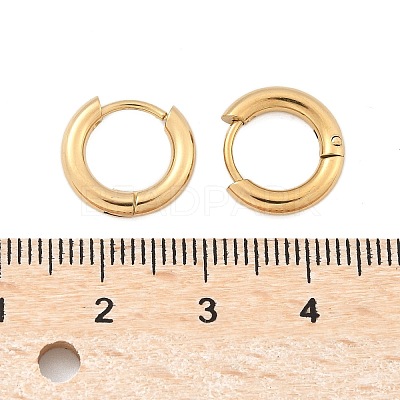 Ion Plating(IP) 304 Stainless Steel Huggie Hoop Earrings EJEW-F111B-13mm-G-1