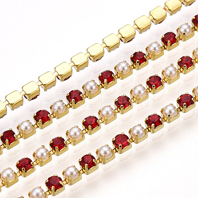 Brass Rhinestone Strass Chains CHC-N017-001A-A03-1