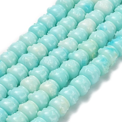 Synthetic Coral Dyed Carved Beads BSHE-H114-03D-1
