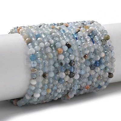 Natural Aquamarine Beads Strands G-L651-C09-4mm-1