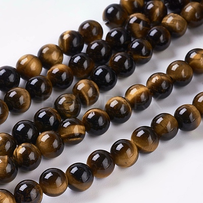 Natural Tiger Eye Beads Strands G-C076-6mm-1B-1