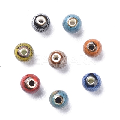 Fancy Aantiqued Glazed Porcelain Beads PORC-R401-M-1