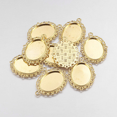 Zinc Alloy Pendant Settings for Cabochon & Rhinestone X-PALLOY-A15257-G-NR-1