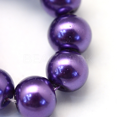 Baking Paint Pearlized Glass Pearl Round Bead Strands HY-Q003-6mm-76-1