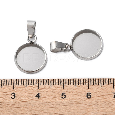 304 Stainless Steel Pendant Cabochon Settings STAS-L282-010P-04-1