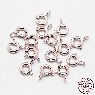 925 Sterling Silver Spring Ring Clasps STER-K167-076B-RG-1
