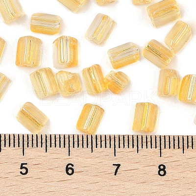 Transparent Spray Painted Glass Seed Beads SEED-L011-10A-07-1