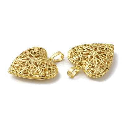 Rack Plating Brass Locket Pendants KK-G452-10G-1
