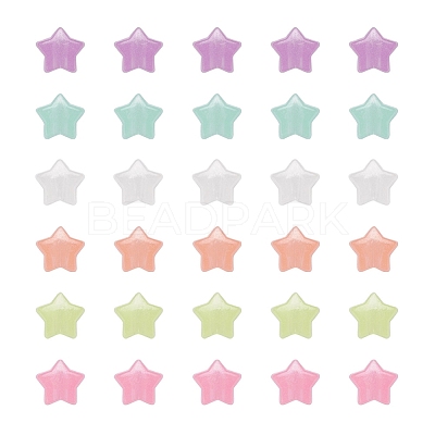 200Pcs Luminous Acrylic Beads TACR-YW0001-24-1
