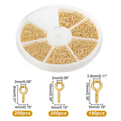 540Pcs 3 Styles Iron Screw Eye Pin Peg Bails IFIN-AR0001-32G-1