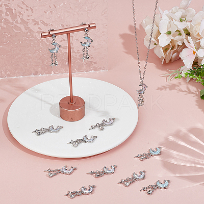 12Pcs 3 Colors Alloy Glass Pendants FIND-SC0021-07-1