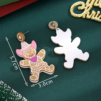 Alloy Enamel Dangle Stud Earrings FS-WG7AF48-31-1