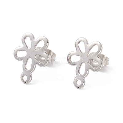 Non-Tarnish 201 Stainless Steel Stud Earring Findings EJEW-A071-06P-1