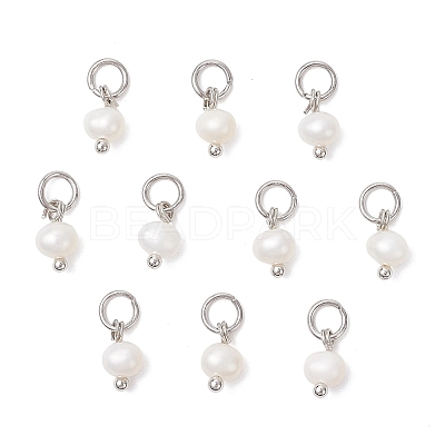Natural Cultured Freshwater Pearl Potato Charms PALLOY-JF04505-02-1