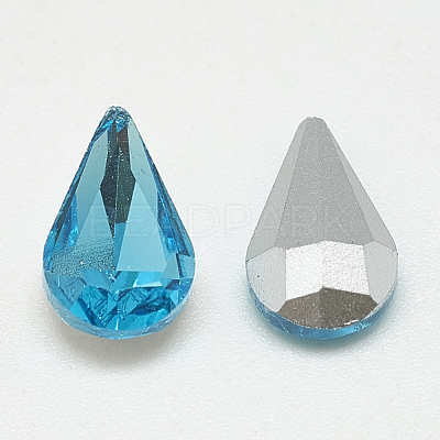Pointed Back Glass Rhinestone Cabochons RGLA-T082-6x10mm-12-1