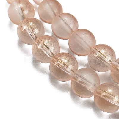 Frosted Transparent Glass Bead Strands GLAA-P065-8mm-05-1