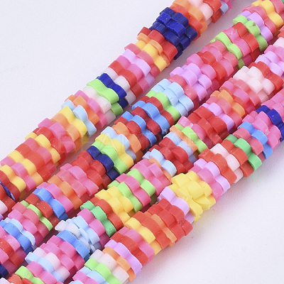 Handmade Polymer Clay Beads Strands CLAY-R086-02-1