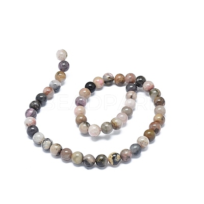 Natural Rhodonite Beads Strands G-G828-02-8mm-1