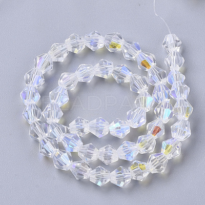 Electroplate Glass Beads Strands EGLA-Q118-6mm-C17-1