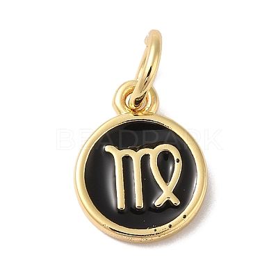 Real 18K Gold Plated Brass Enamel Charms KK-L216-001G-L01-1