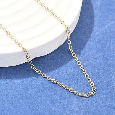 Brass Cable Chain Necklaces X-NJEW-K123-05G-1