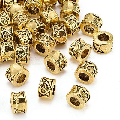 Tibetan Style Alloy Column European Bead Enamel Settings TIBEB-5087-AG-LF-1