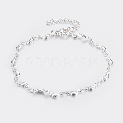 Trendy 304 Stainless Steel Link Chain Bracelets BJEW-I243-31S-1