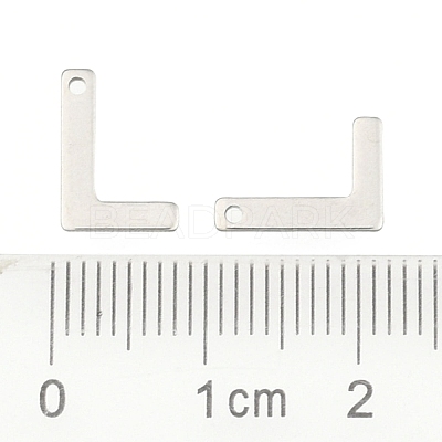 Tarnish Resistant 304 Stainless Steel Letter Charms X-STAS-O072-L-1