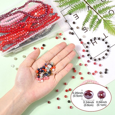 6 Strands 6 Colors Glass Beads Strands DGLA-YW0001-44A-1