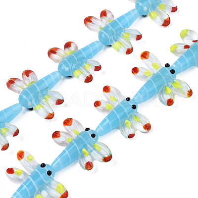 Autumn Theme Handmade Lampwork Beads Strands LAMP-Q031-017B-1