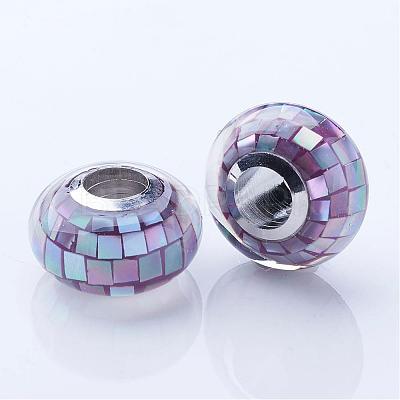 Shell European Beads KK-P070-8x14mm-04-1