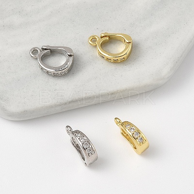 2Pcs Brass Cubic Zirconia Enhancer Shortener Bails ZIRC-YW0001-29G-1