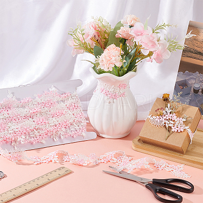 4.75~5 Yards Polyester Embroidery Lace Trim OCOR-FG0001-99A-1