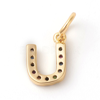 Brass Micro Pave Colorful Cubic Zirconia Charms ZIRC-F092-01-U-1