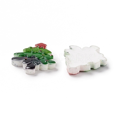 Christmas Themed Opaque Resin Cabochons CRES-P022-16-1