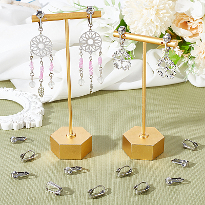 70Pcs 304 Stainless Steel Clip-on Earring Findings STAS-UN0045-58-1