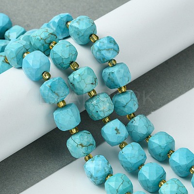 Synthetic Blue Turquoise Beads Strands G-Q010-A13-01-1